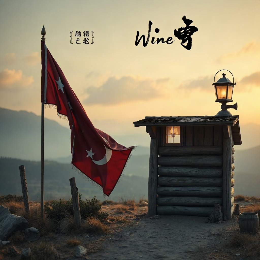 魔改短剧《江湖小驿》海报，荒原驿站的酒旗与马灯